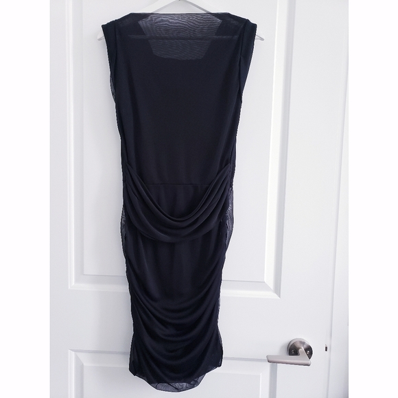 Lori Michaels Sleeveless Black Ruched Dress - Size M - Picture 4 of 5